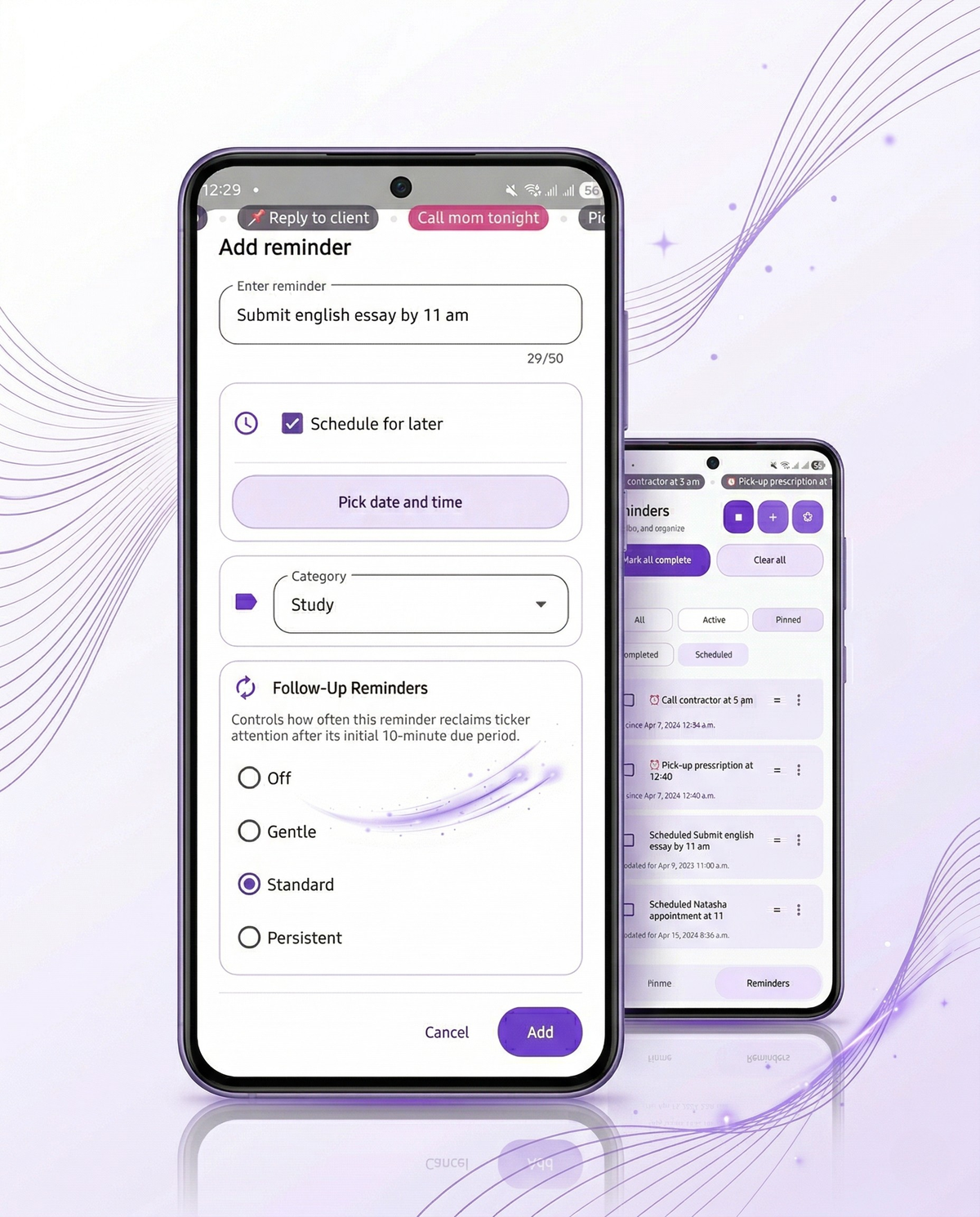 Glidely add scheduled reminder flow